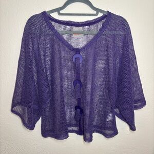 Purple Mesh Women's Sequin Sweater